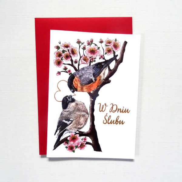 Kartka Ślubna z Ptakami, Gile Zakochana Para