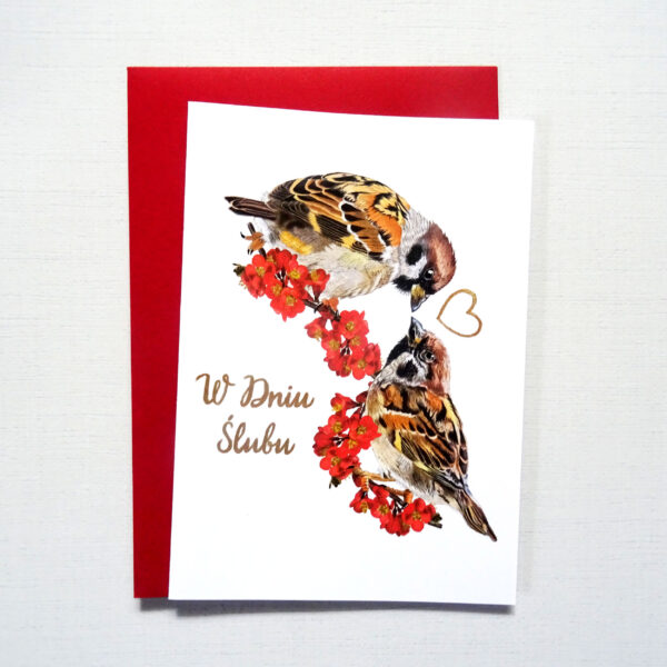 Kartka Ślubna z Ptakami, Mazurki Zakochana Para