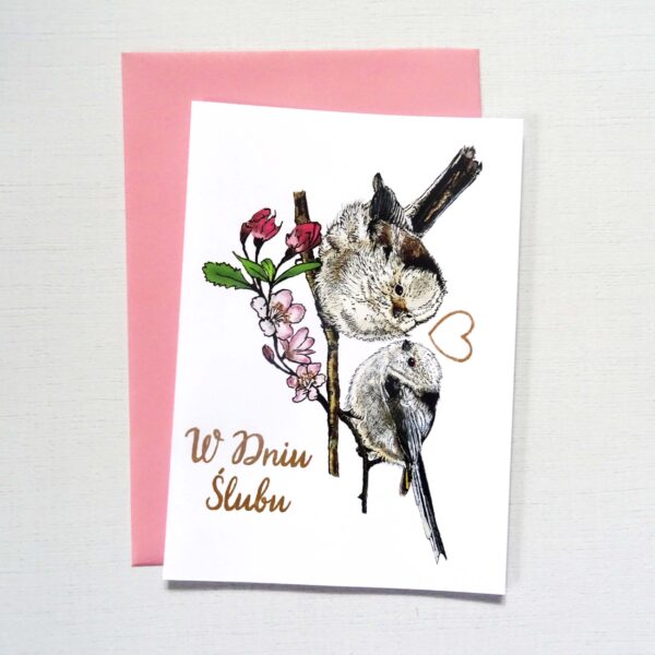 Kartka Ślubna z Ptakami, Raniuszki Zakochana Para