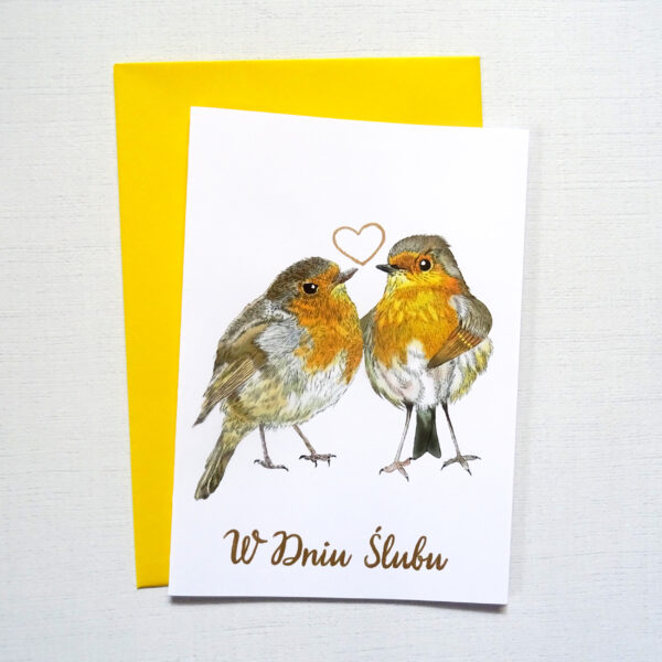 Kartka Ślubna z Ptakami - Rudziki