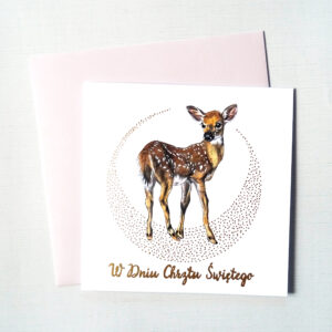 Kartka na Chrzest z Sarenką, W Dniu Chrztu Świętego