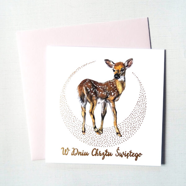 Kartka na Chrzest z Sarenką, W Dniu Chrztu Świętego