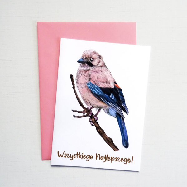 Kartka Urodzinowa z Sójką, Wszystkiego Najlepszego