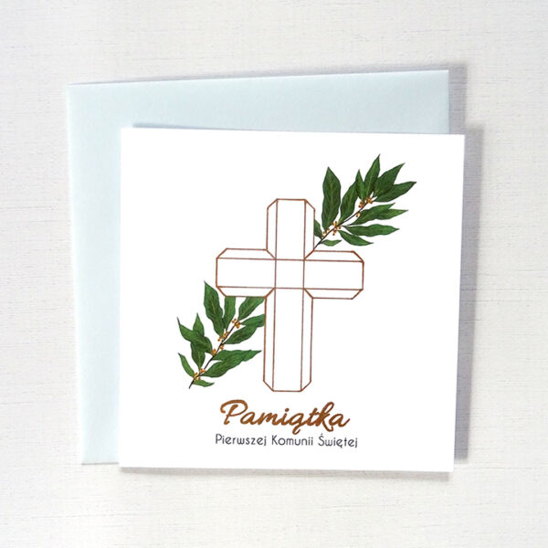 Kartka Komunijna z Krzyżem, Pamiątka Pierwszej Komunii Świętej