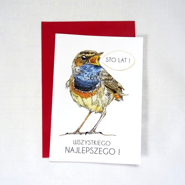 Kartka Urodzinowa z Śpiewającym Ptakiem, Wszystkiego Najlepszego