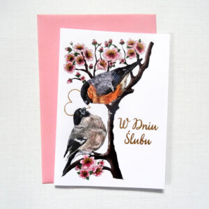 Kartka Ślubna z Ptakami, Gile Zakochana Para