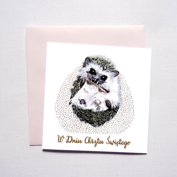 Kartka na Chrzest z Jeżykiem, W Dniu Chrztu Świętego