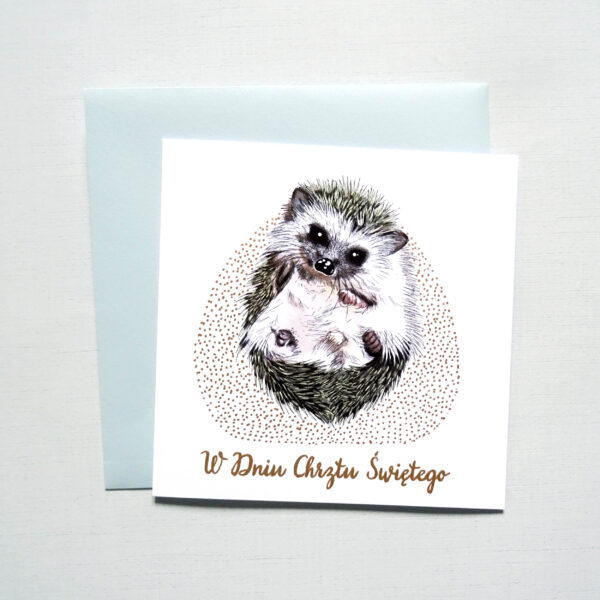 Kartka na Chrzest z Jeżykiem, W Dniu Chrztu Świętego
