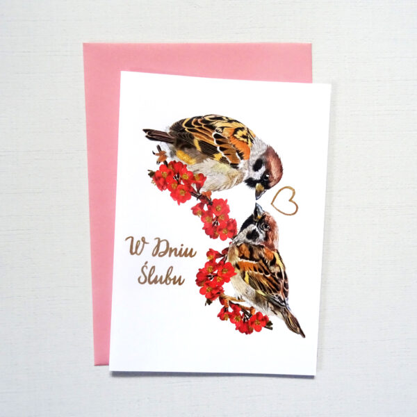 Kartka Ślubna z Ptakami, Mazurki Zakochana Para