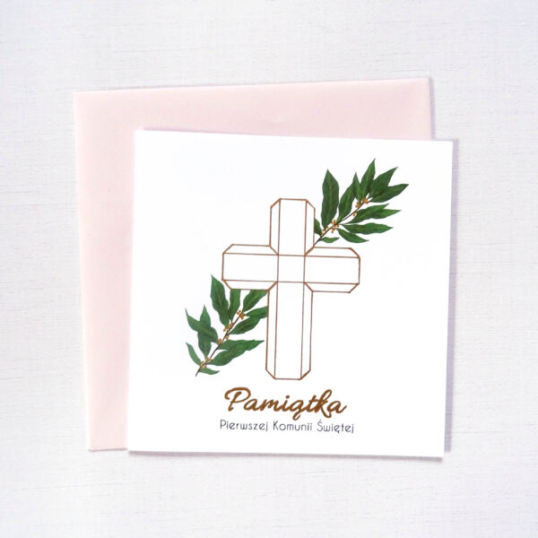 Kartka Komunijna z Krzyżem, Pamiątka Pierwszej Komunii Świętej