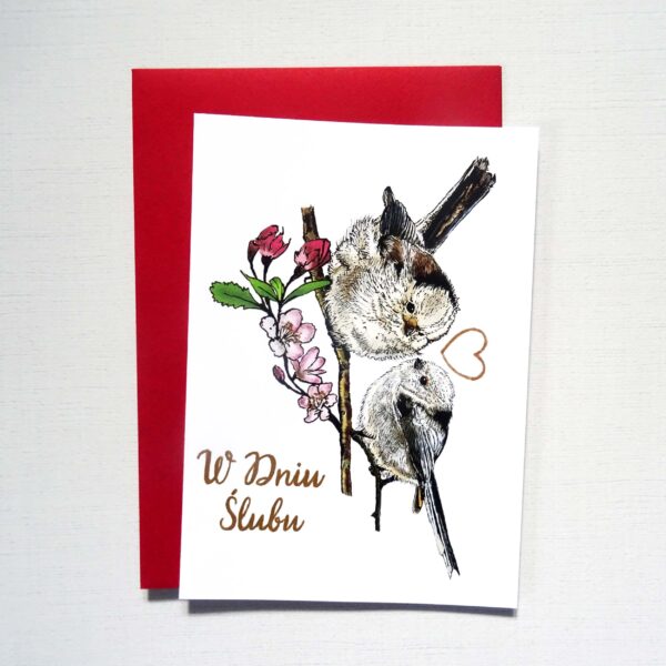 Kartka Ślubna z Ptakami, Raniuszki Zakochana Para