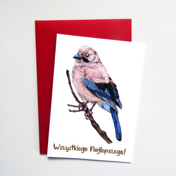 Kartka Urodzinowa z Sójką, Wszystkiego Najlepszego