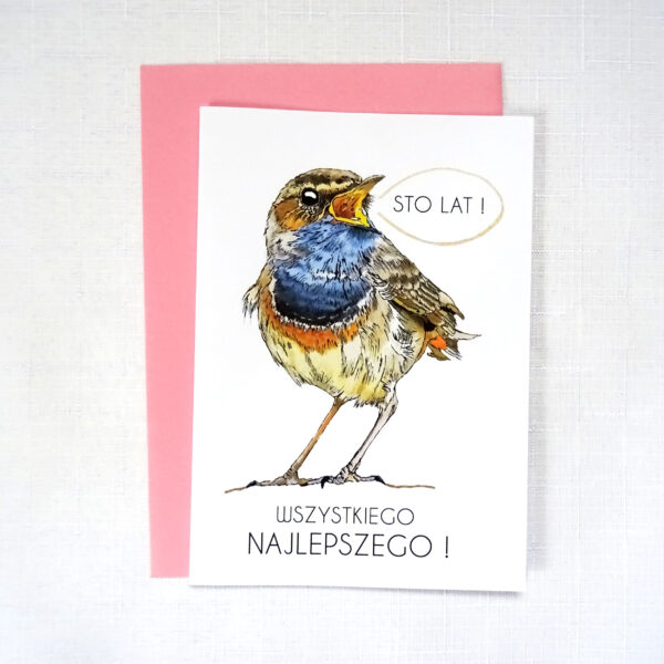 Kartka Urodzinowa z Śpiewającym Ptakiem, Wszystkiego Najlepszego